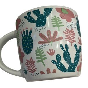 🛍️3/$30 Or 2/$20🛍️ White Cactus Garden Coffee Tea Mug 12 oz